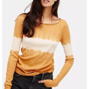 Free People Ocean Dip Tie Dye Waffle Knit Top M
